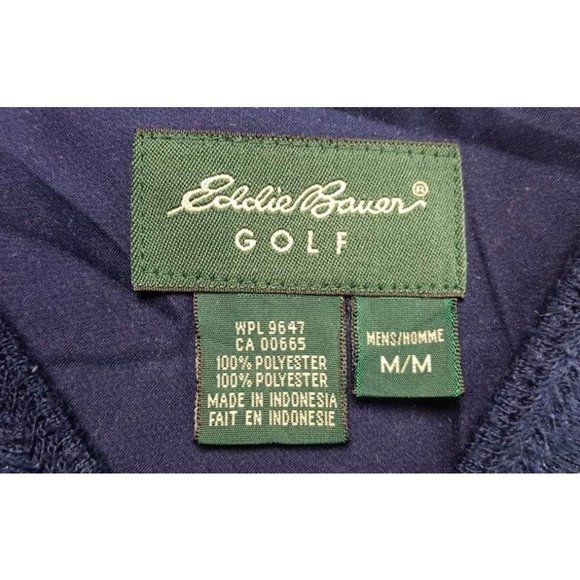 Eddie Bauer GOLF Light Sweater Dark Blue Size M Long Sleeves 100% Polyester - Picture 3 of 4